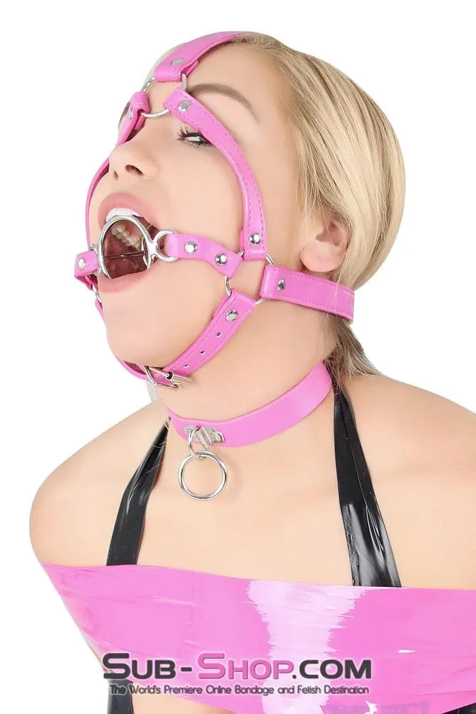 0210DL      Hot Pink Tongue Depressor Double Ring Gag Trainer