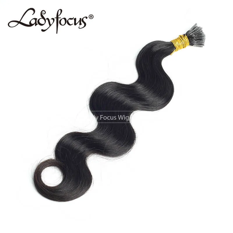 #1 Jet Black Pre-bonded I/U/V/Flat Tip Hair |Nano Ring |6D Hair Extensions Straight