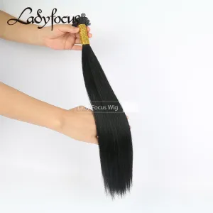 #1 Jet Black Pre-bonded I/U/V/Flat Tip Hair |Nano Ring |6D Hair Extensions Straight