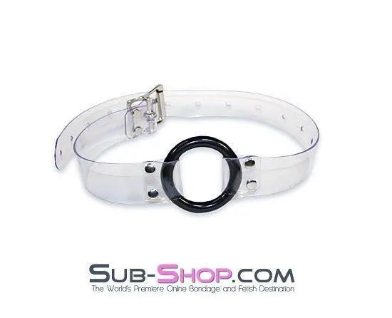 1495A      Clearly Wide Open Luxe Clear PVC Wide Strap Plastic Ring Gag