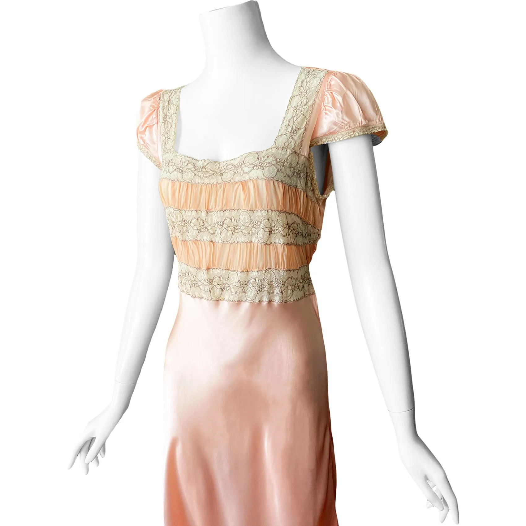 1930s Lace & Chiffon Slip Dress