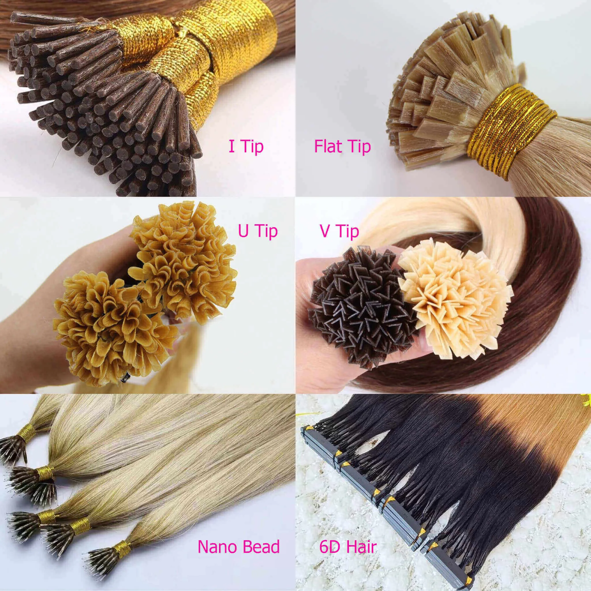 #2 Darkest Brown Pre-bonded I/U/V/Flat Tip Hair |Nano Ring |6D Hair Extensions