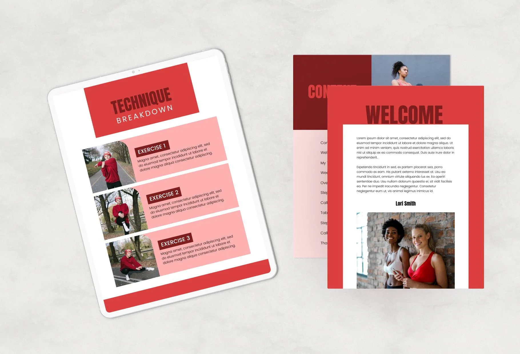 21 Page Workout Program Ebook Carnelian Canva Templates