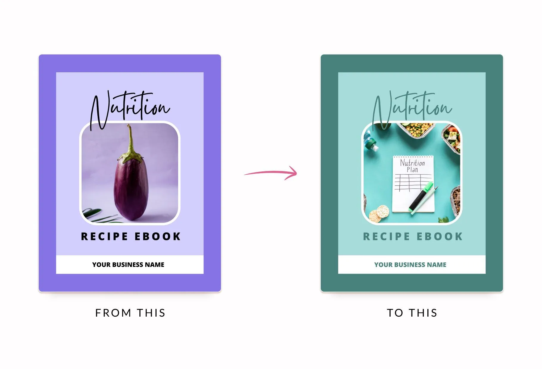 25 Page Nutrition Recipe Ebook Amethyst Editable Canva Templates
