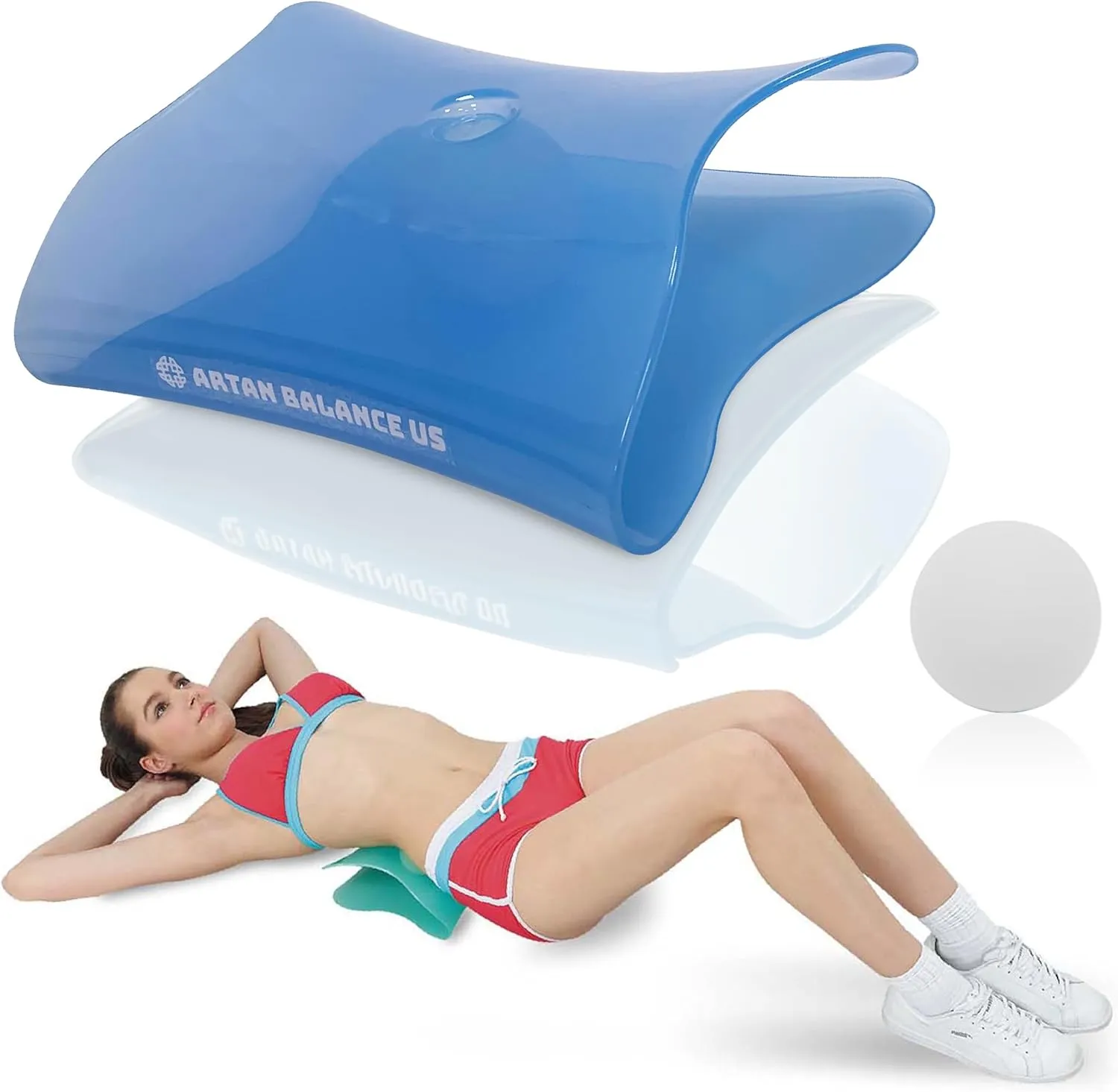 3 in 1 Back Stretcher, Ab Mat for Sit Up with Massage Ball
