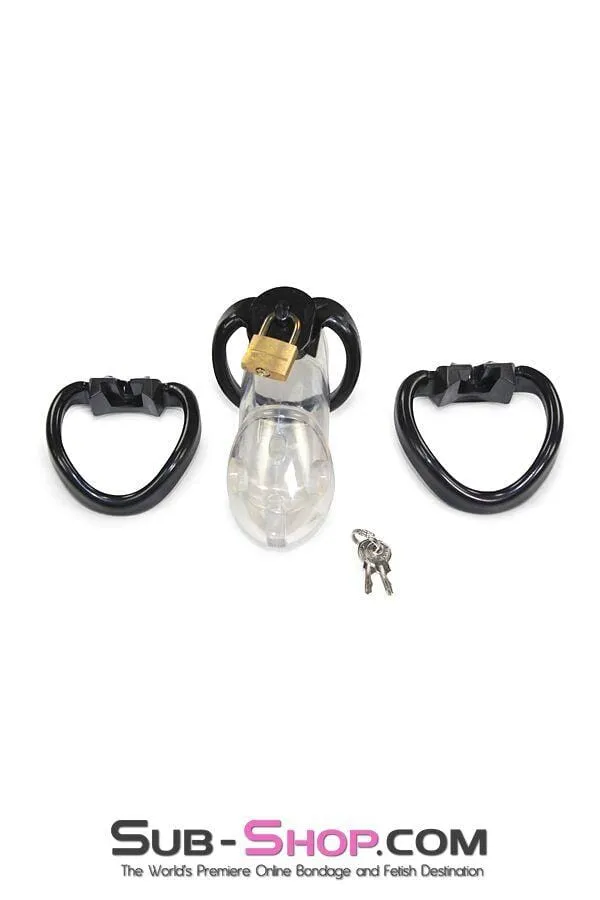 7327AR      Black Balled Locking Cock & Ball Chastity Set - MEGA Deal
