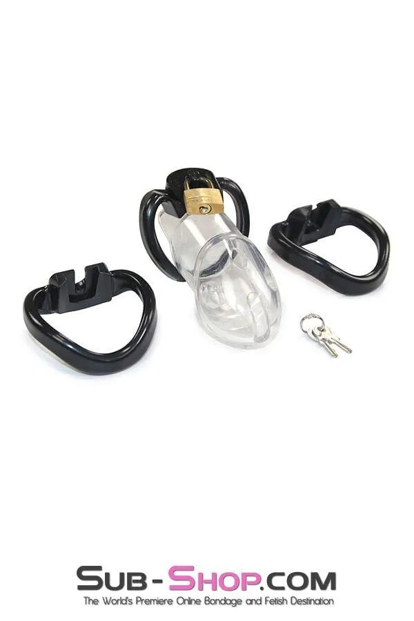 7327AR      Black Balled Locking Cock & Ball Chastity Set - MEGA Deal