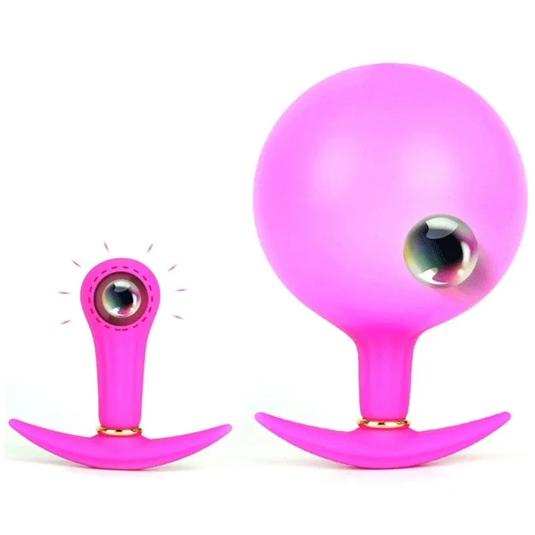 7923M      Vibro Ball Silicone Inflatable Butt Plug with Removable Pump Hose