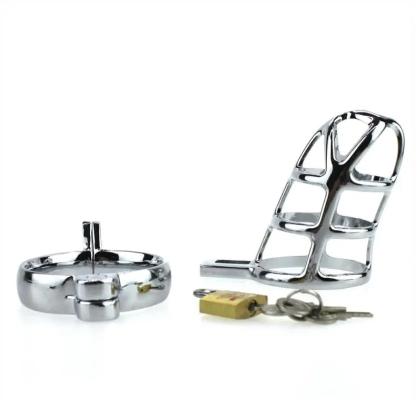 8707HS-SIS      Sissy Cock Tease Locking Steel Male Chastity Set