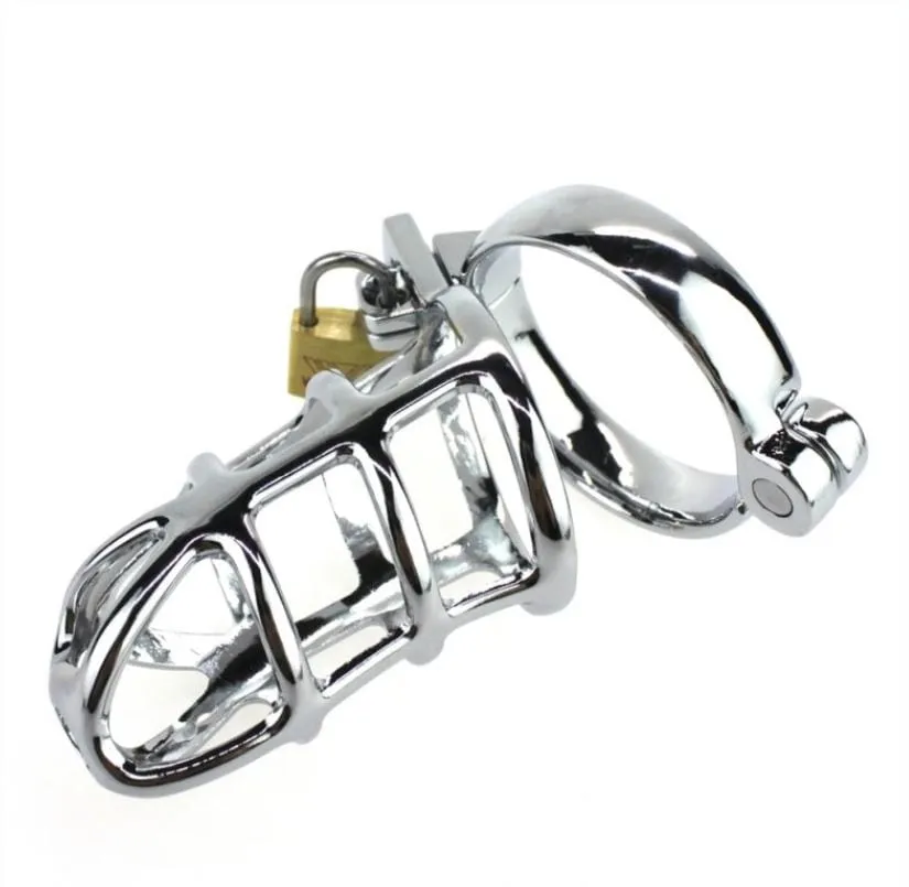 8707HS-SIS      Sissy Cock Tease Locking Steel Male Chastity Set