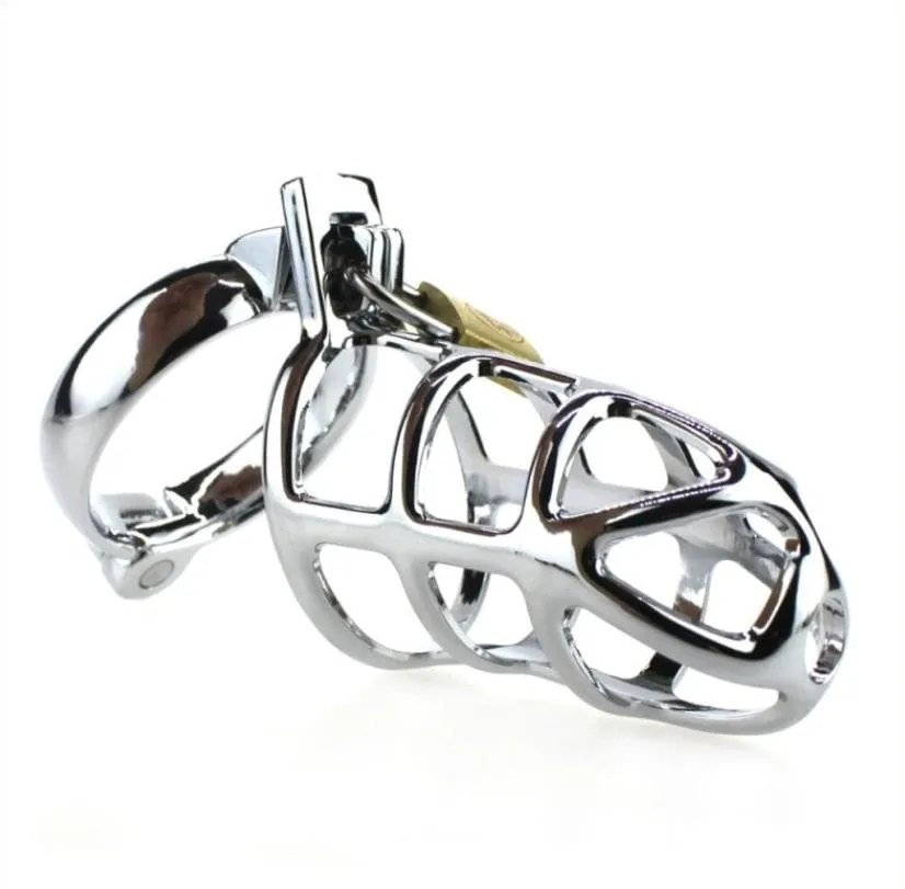 8707HS-SIS      Sissy Cock Tease Locking Steel Male Chastity Set