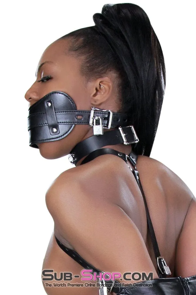 8954DL      Stuffed Slave Mouth Locking Panel Gag
