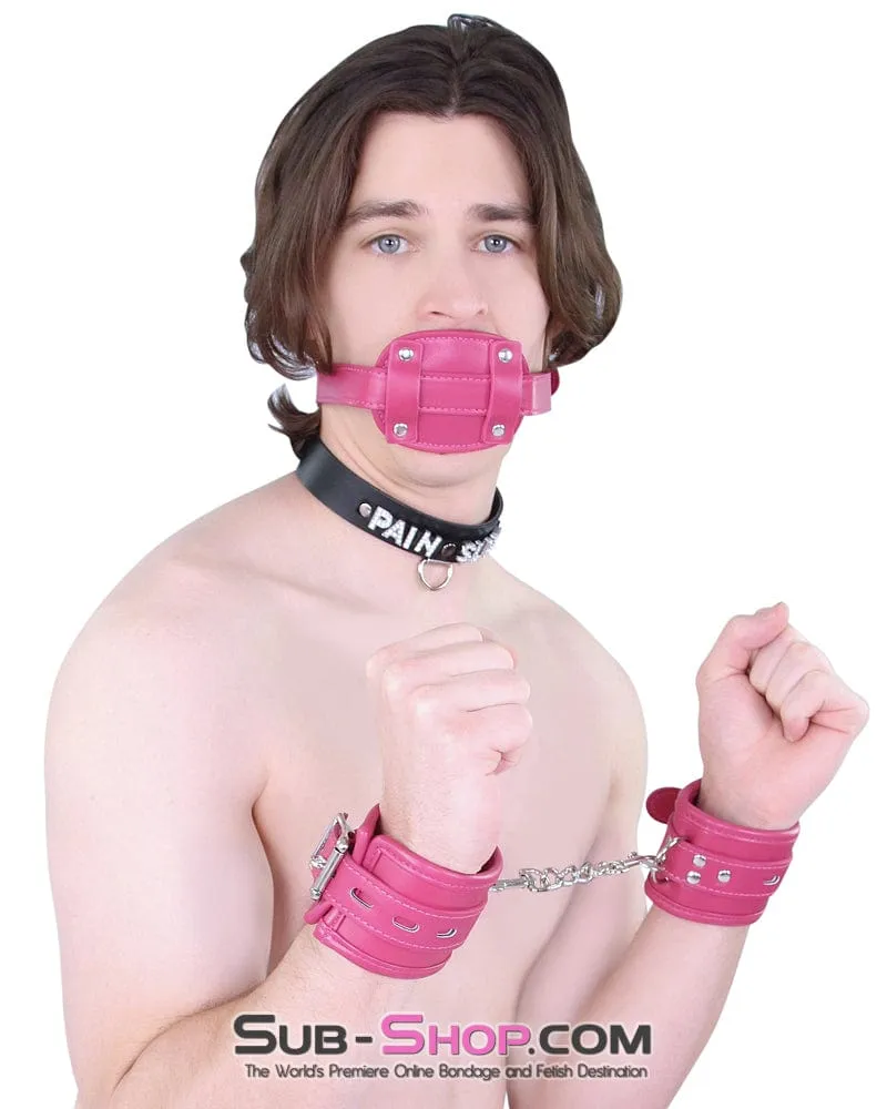 9054DL      Deep Throat Sex Bomb Pink Locking 4" Long Rubber Penis Gag