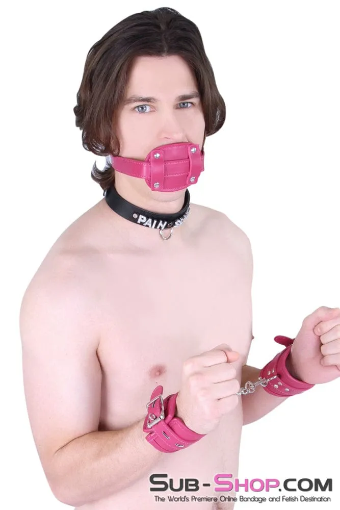 9054DL      Deep Throat Sex Bomb Pink Locking 4" Long Rubber Penis Gag