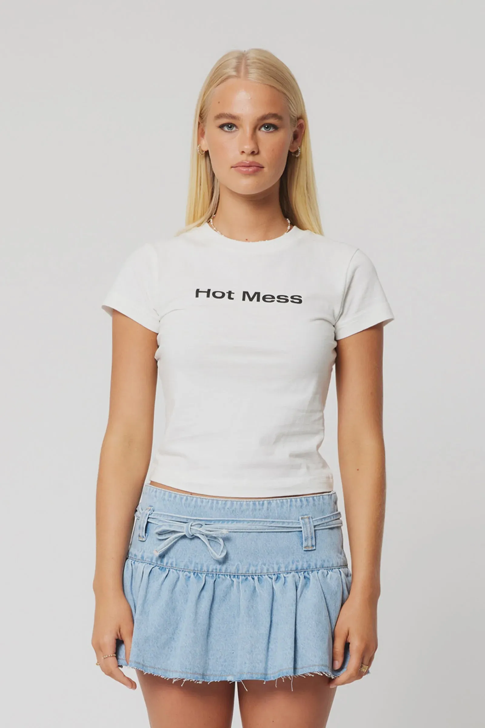 Abrand Nepo Baby Tee - Hot Mess - White Sand