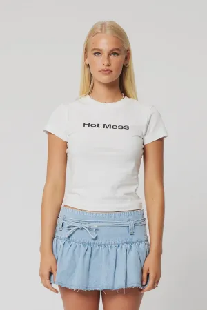 Abrand Nepo Baby Tee - Hot Mess - White Sand