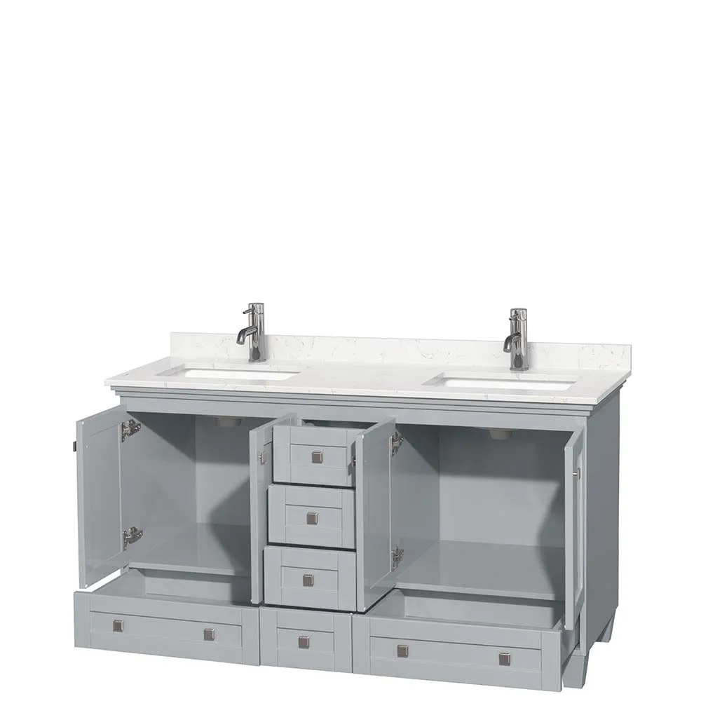 Acclaim 60 Inch Double Bathroom Vanity in Oyster Gray