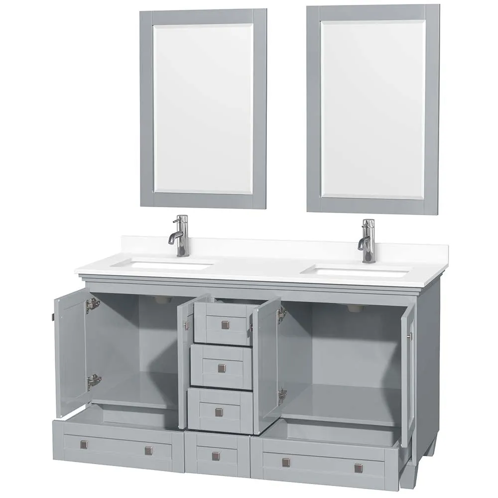 Acclaim 60 Inch Double Bathroom Vanity in Oyster Gray