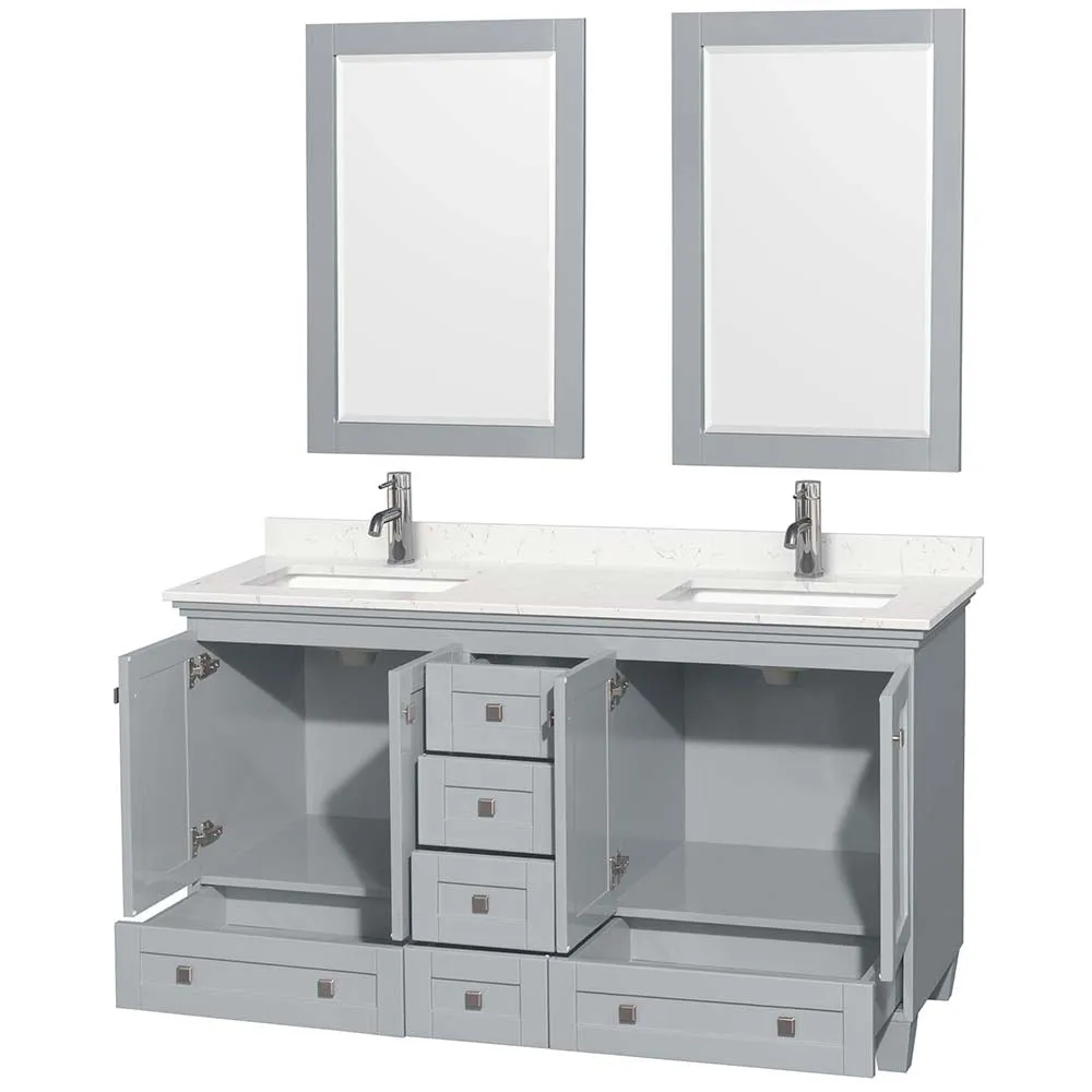 Acclaim 60 Inch Double Bathroom Vanity in Oyster Gray