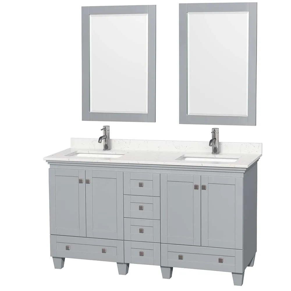Acclaim 60 Inch Double Bathroom Vanity in Oyster Gray