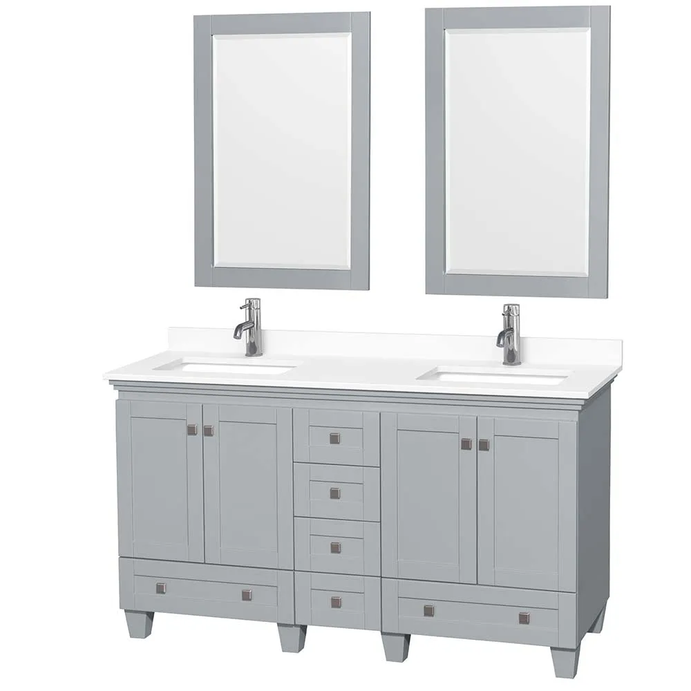Acclaim 60 Inch Double Bathroom Vanity in Oyster Gray