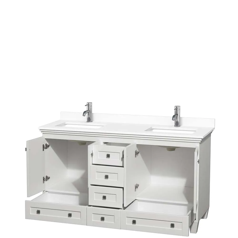 Acclaim 60 Inch Double Bathroom Vanity in White