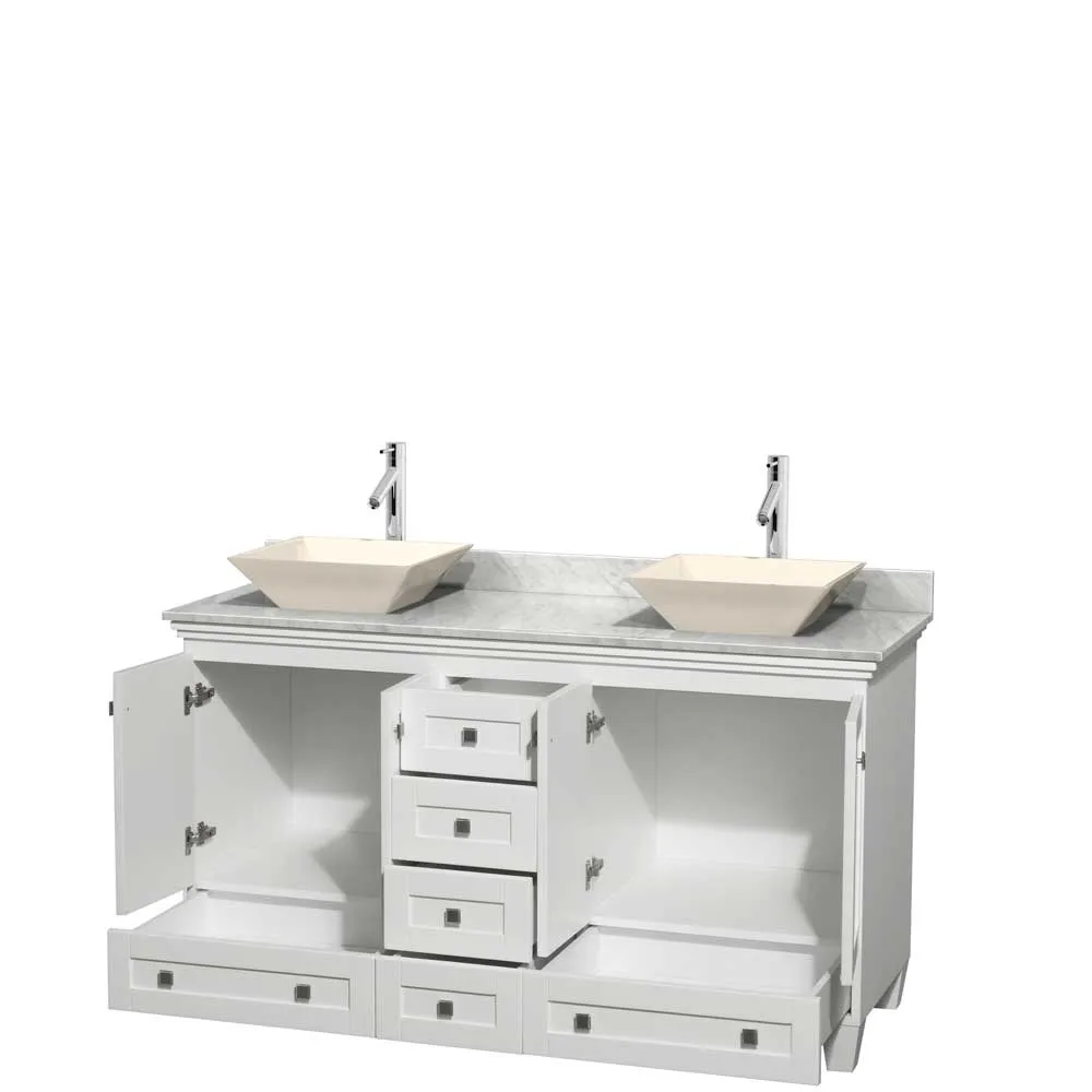 Acclaim 60 Inch Double Bathroom Vanity in White