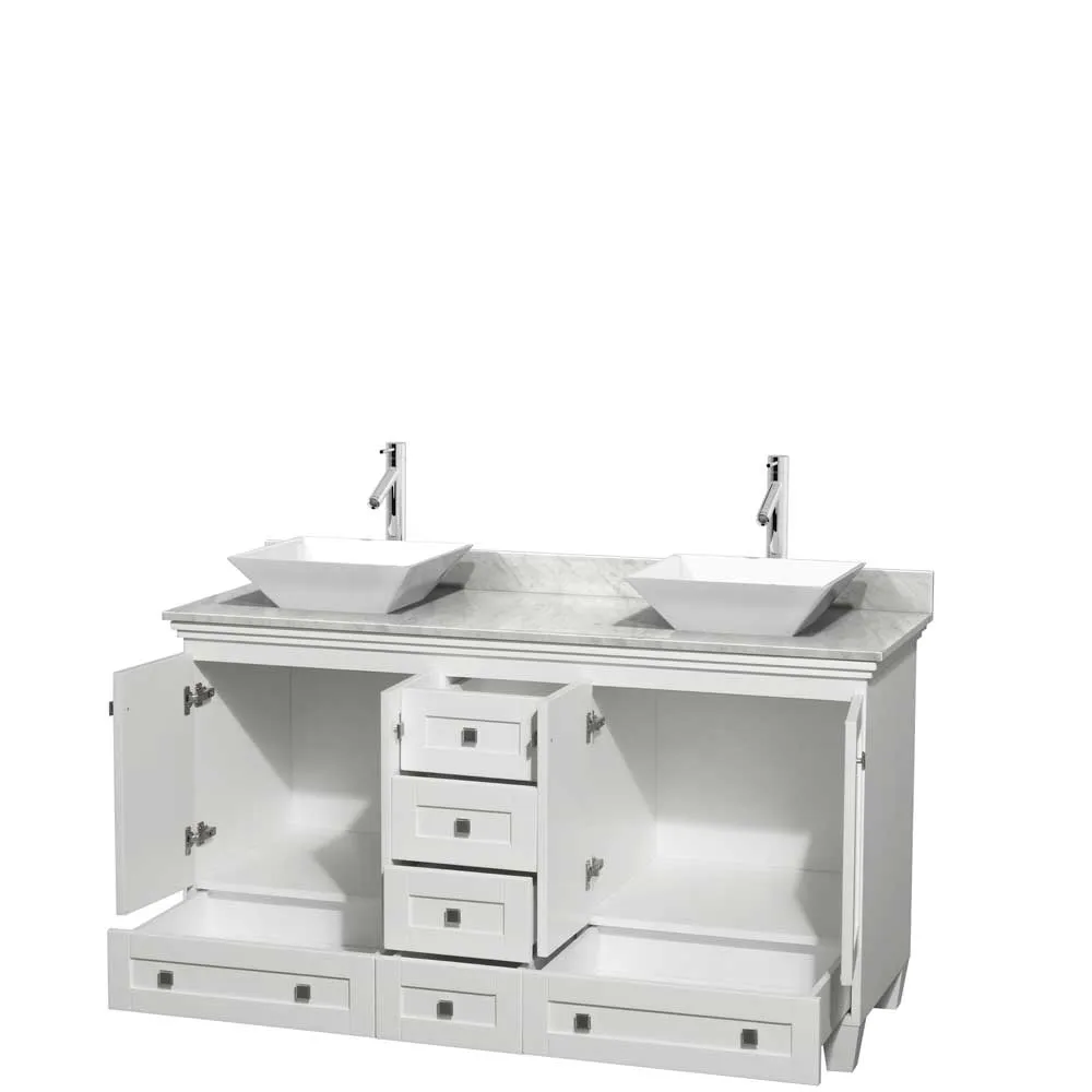 Acclaim 60 Inch Double Bathroom Vanity in White