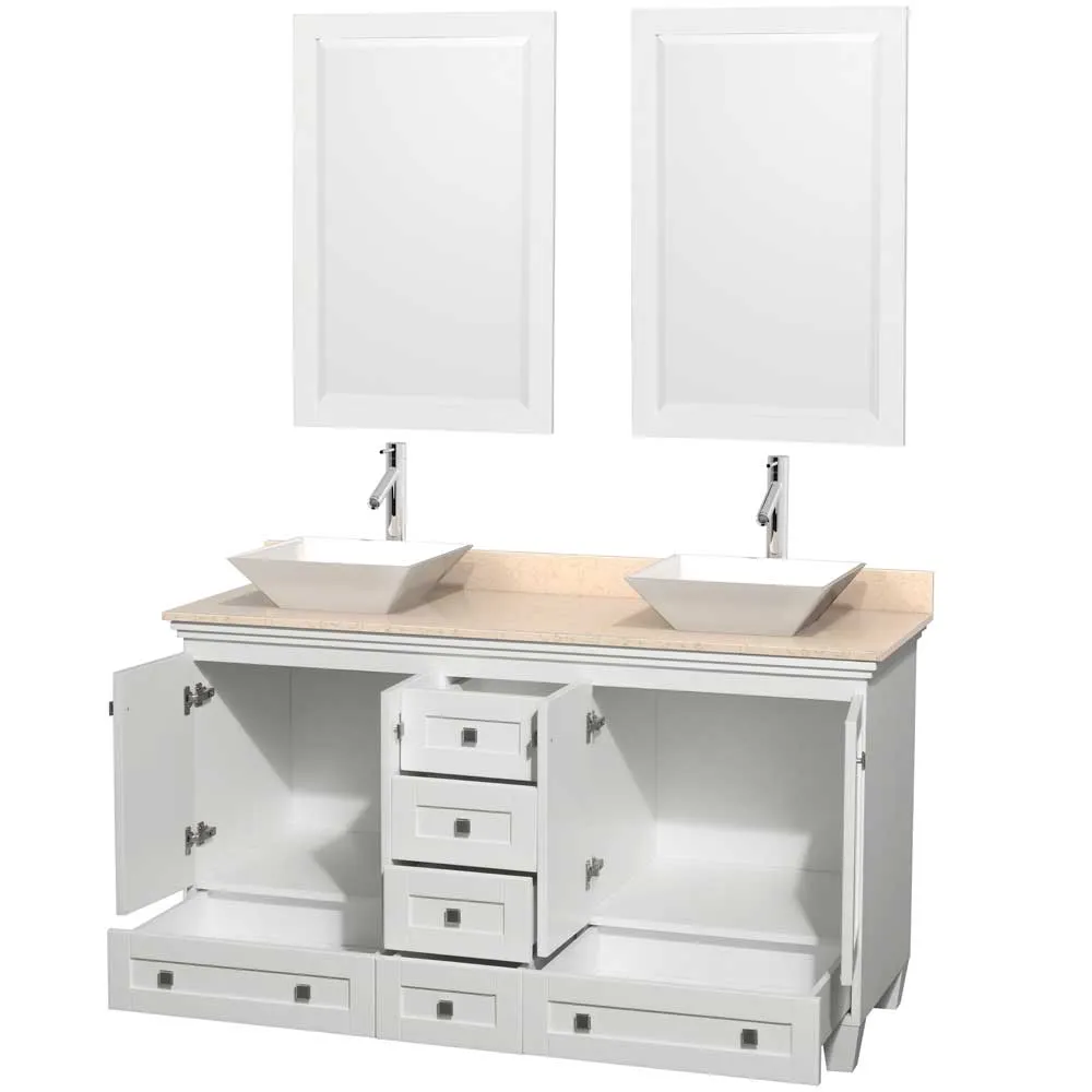 Acclaim 60 Inch Double Bathroom Vanity in White