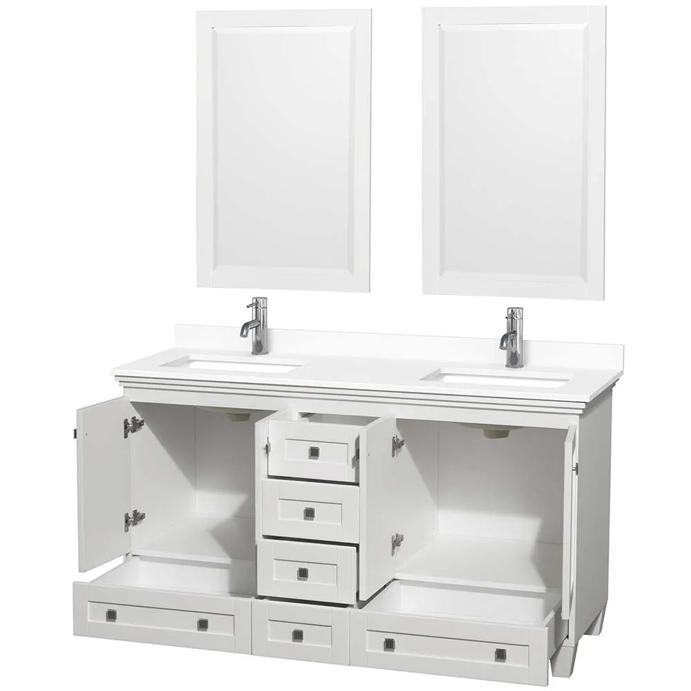 Acclaim 60 Inch Double Bathroom Vanity in White