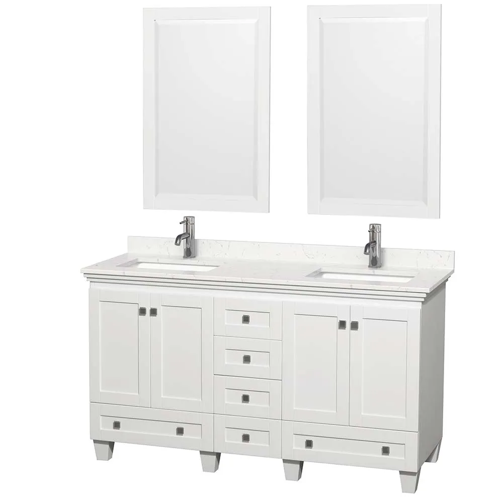 Acclaim 60 Inch Double Bathroom Vanity in White