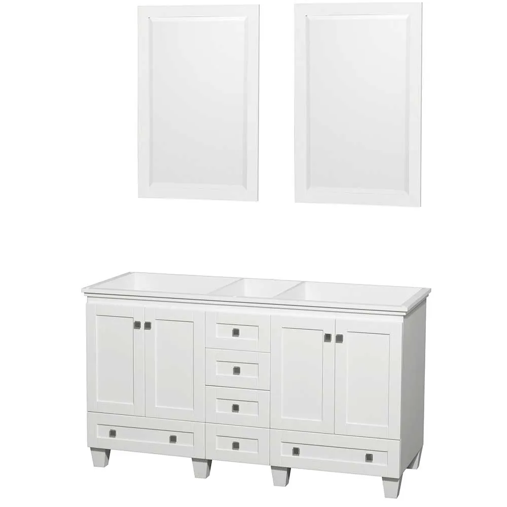 Acclaim 60 Inch Double Bathroom Vanity in White
