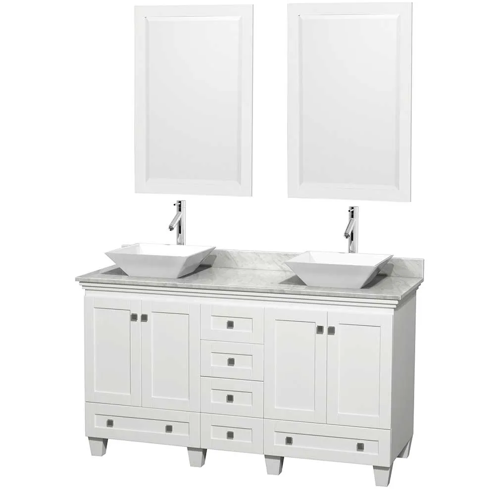 Acclaim 60 Inch Double Bathroom Vanity in White