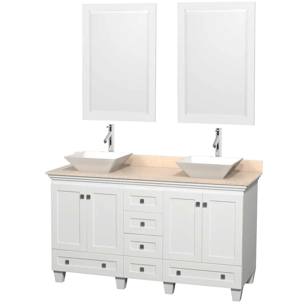 Acclaim 60 Inch Double Bathroom Vanity in White