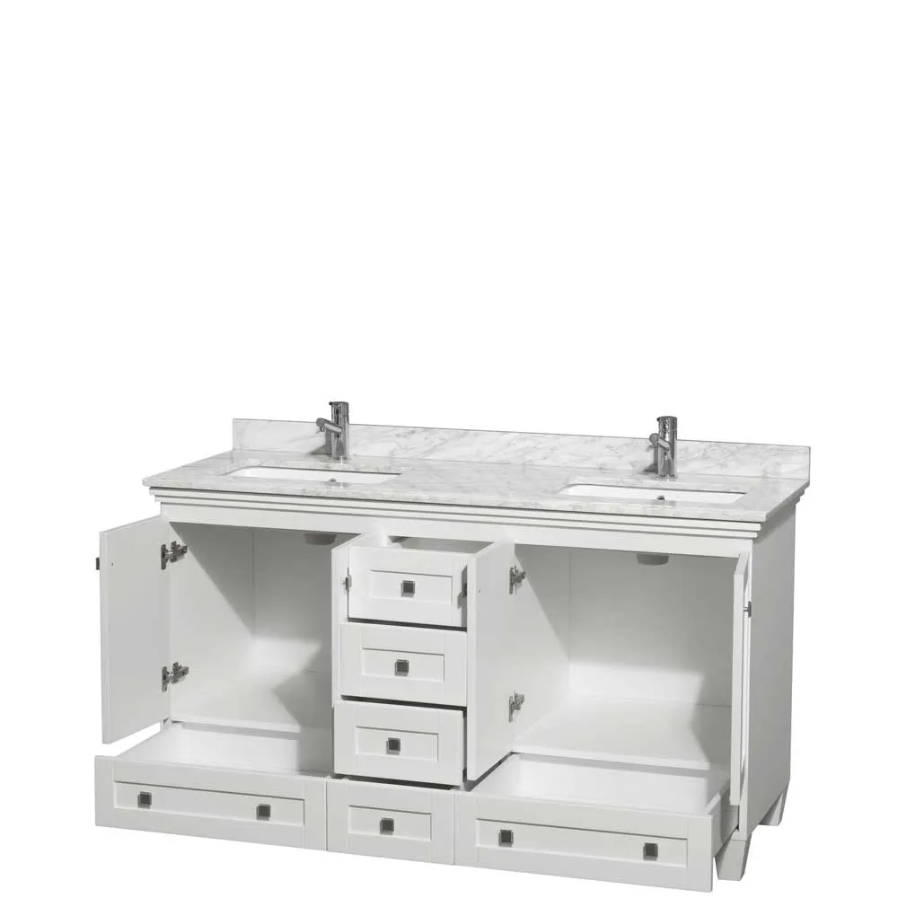 Acclaim 60 Inch Double Bathroom Vanity in White