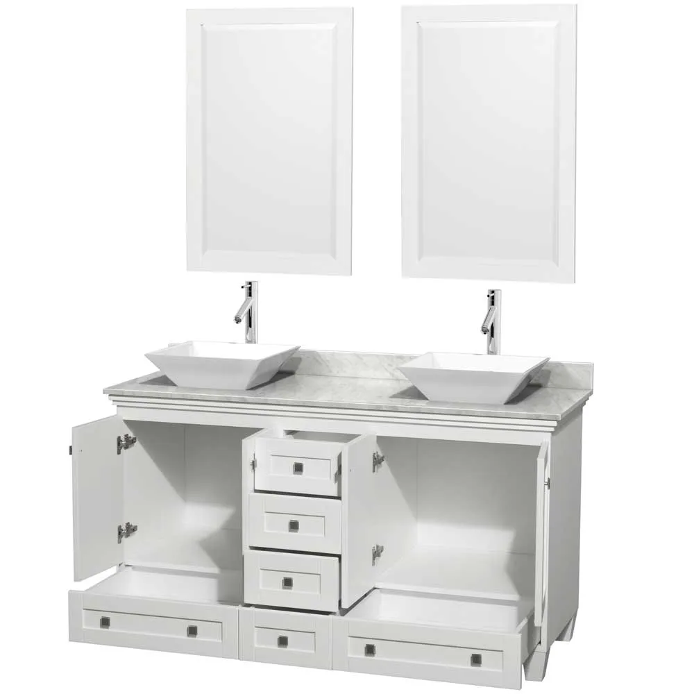 Acclaim 60 Inch Double Bathroom Vanity in White