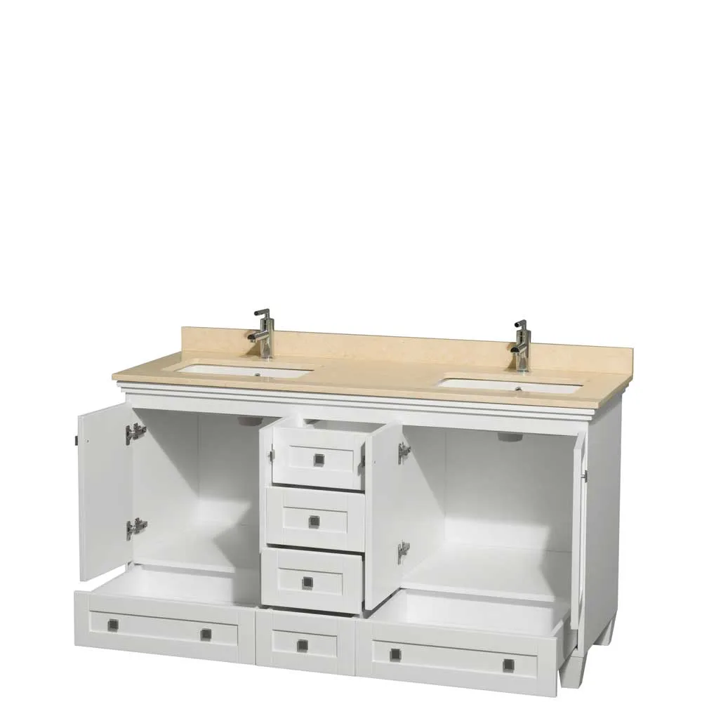 Acclaim 60 Inch Double Bathroom Vanity in White