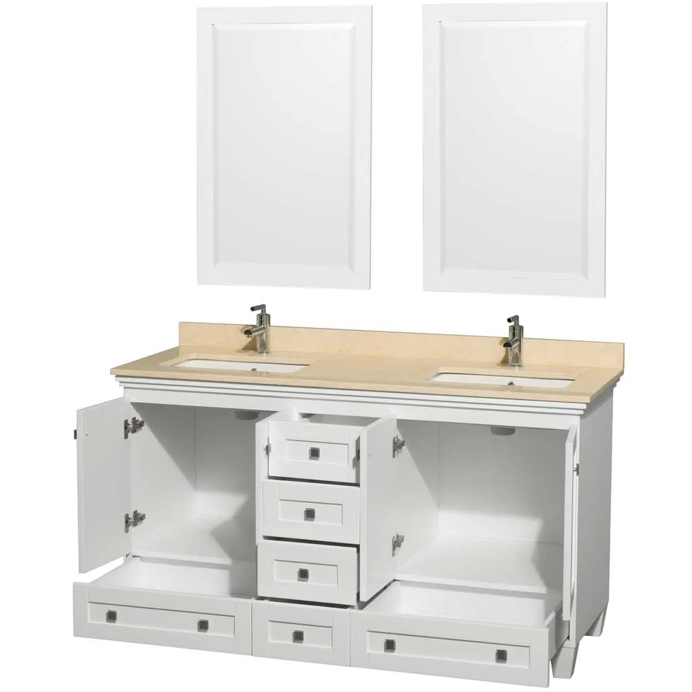 Acclaim 60 Inch Double Bathroom Vanity in White