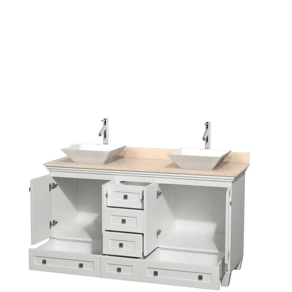 Acclaim 60 Inch Double Bathroom Vanity in White