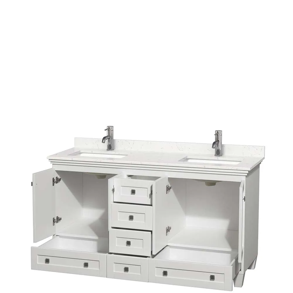 Acclaim 60 Inch Double Bathroom Vanity in White