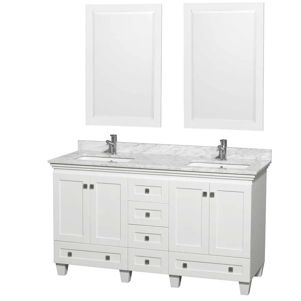 Acclaim 60 Inch Double Bathroom Vanity in White