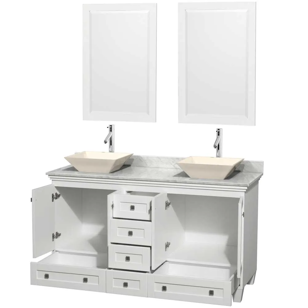 Acclaim 60 Inch Double Bathroom Vanity in White