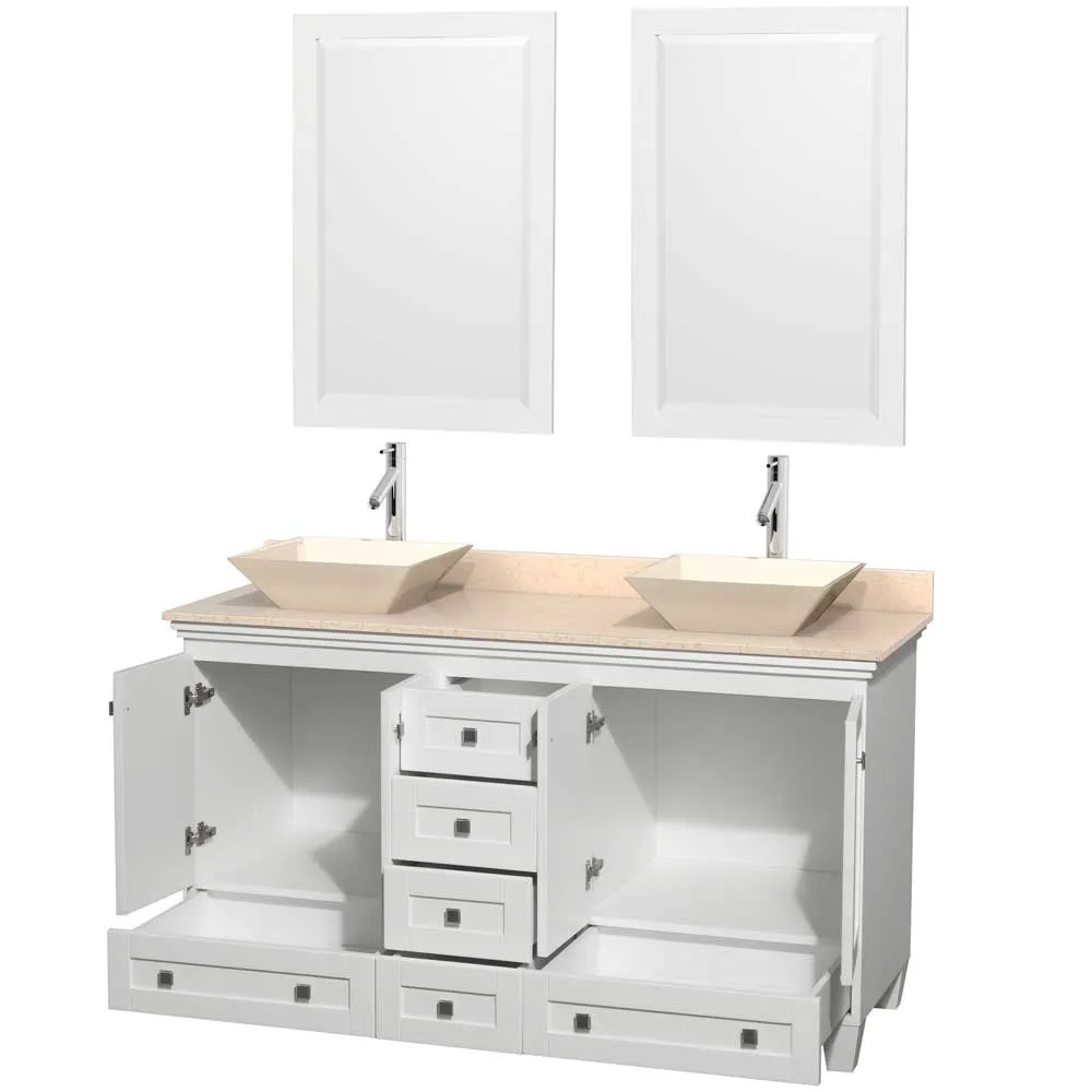 Acclaim 60 Inch Double Bathroom Vanity in White
