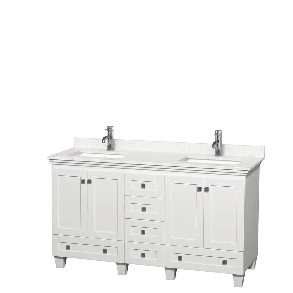 Acclaim 60 Inch Double Bathroom Vanity in White
