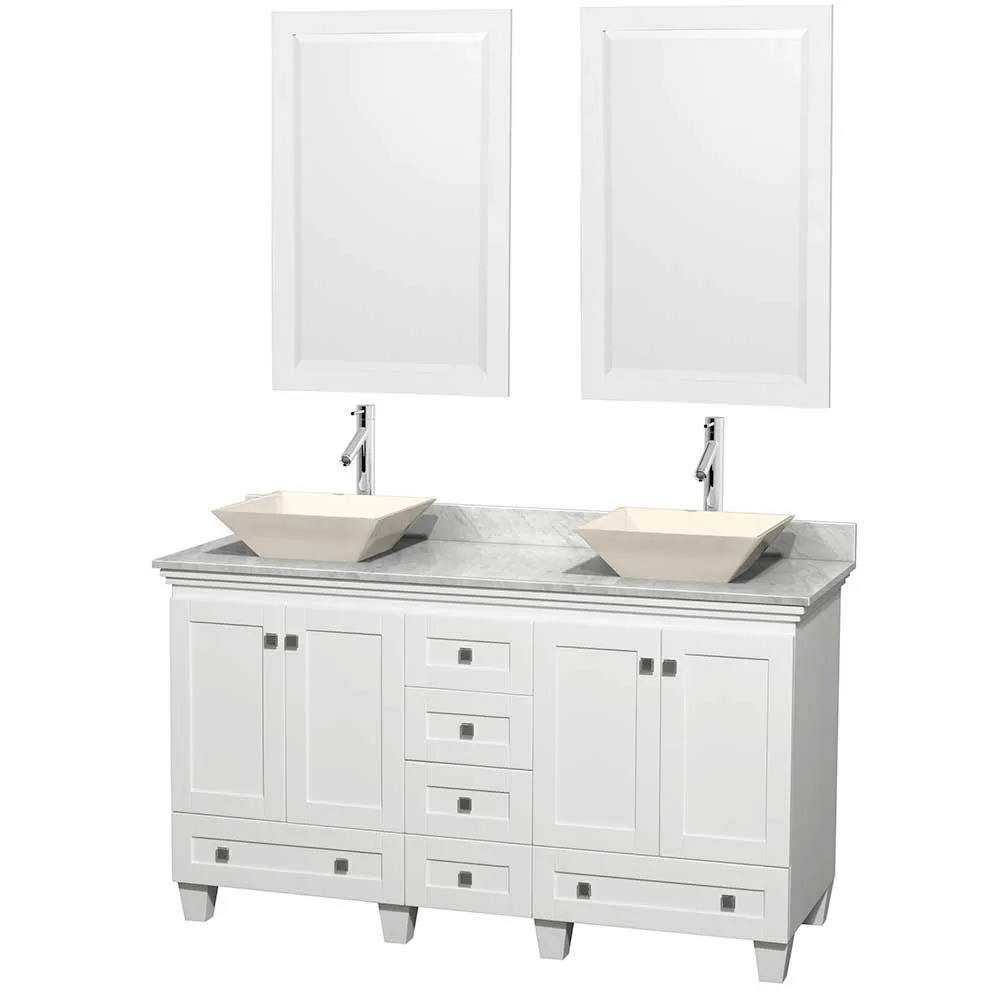 Acclaim 60 Inch Double Bathroom Vanity in White