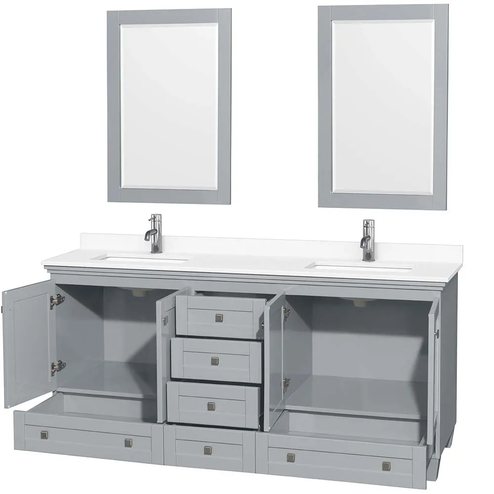 Acclaim 72 Inch Double Bathroom Vanity in Oyster Gray