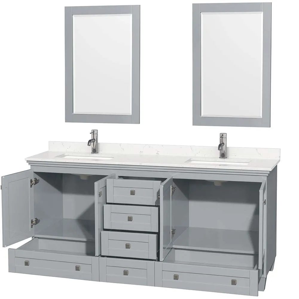 Acclaim 72 Inch Double Bathroom Vanity in Oyster Gray