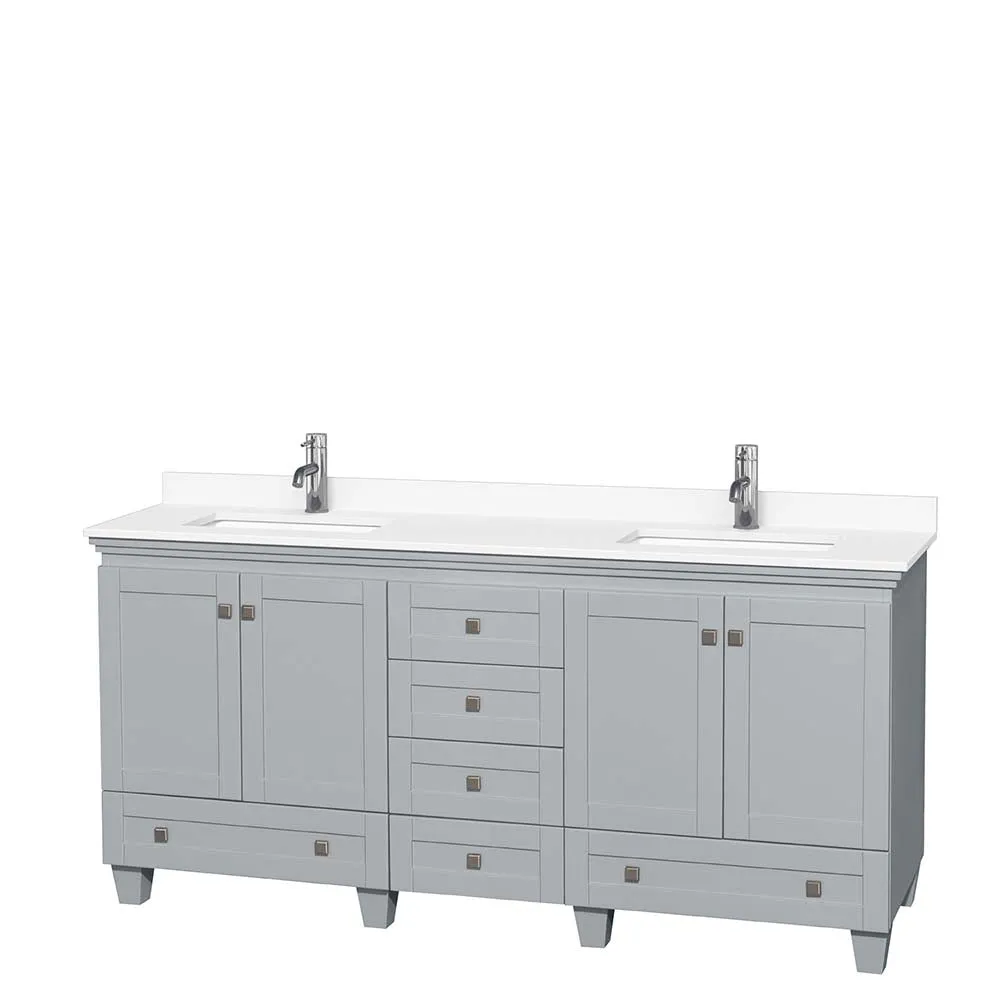 Acclaim 72 Inch Double Bathroom Vanity in Oyster Gray