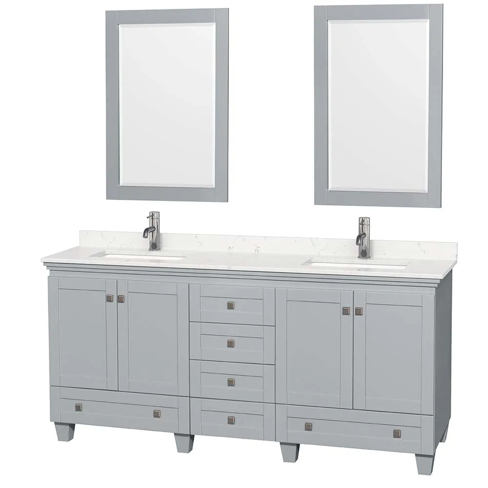 Acclaim 72 Inch Double Bathroom Vanity in Oyster Gray