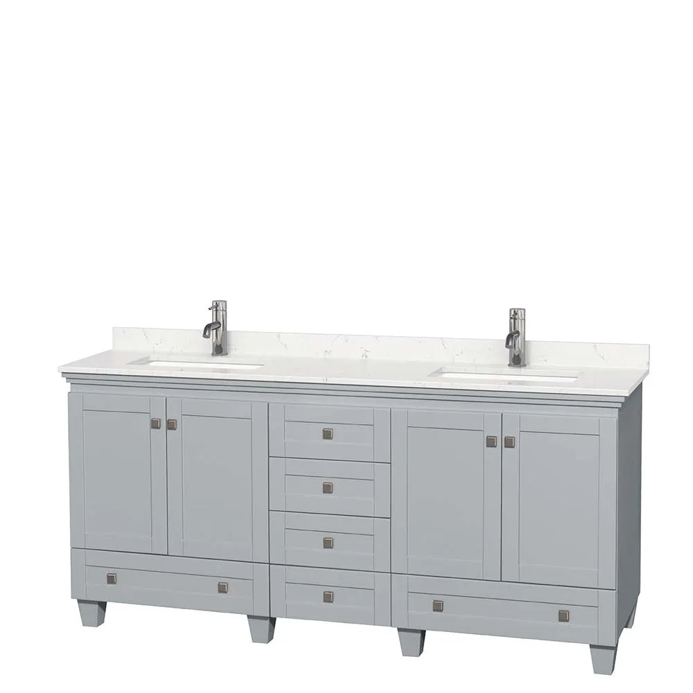 Acclaim 72 Inch Double Bathroom Vanity in Oyster Gray